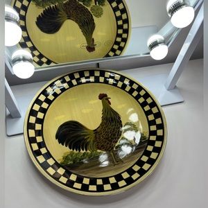 Rooster collectible plate